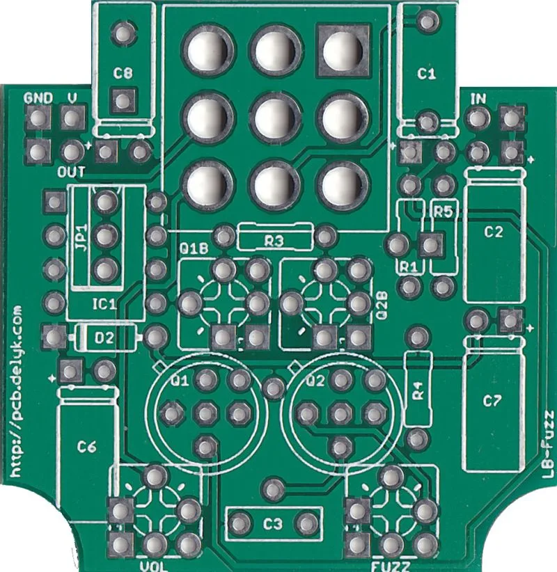 LB Fuzz PCB (Bottom)